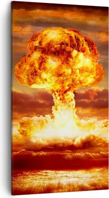 Produktbild von Bild auf Leinwand - Leinwandbild - Krieg Atombombe Pilz Apokalypse - 45x80cm - Wand Bild - Wanddeko - Leinwanddruck - Bilder - Kunstdruck - Wanddekoration - Leinwand bilder - Wandkunst - PA45x80-2834