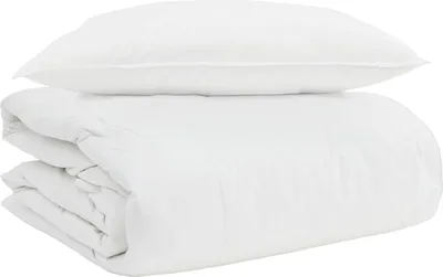Produktbild von vidaXL 2-in-1 Bettdecke mit Kissen 2 pcs Weiß Daunenfeder