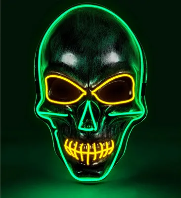 Produktbild von WIDMANN Totenkopfmaske mit farbigen LED'S silber
