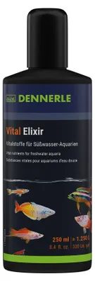 Produktbild von Dennerle Vital Elixir, 250 ml - Wasseraufbereiter mit wichtigen Vitaminen, Vitalstoffen und Spurenelementen, Schutz und Vitalität für Fische
