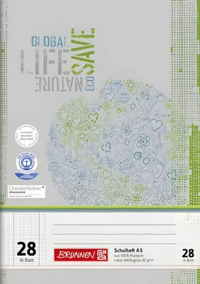 Produktbild von BRUNNEN Schulheft A5 Lineatur 28 16 Blatt Recyclingpapier 104512801