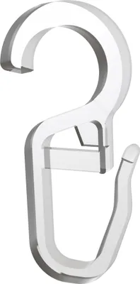 Produktbild von Interdeco Faltenhaken / Überklipshaken für Gardinenringe Glasklar (Transparent), Öse 10 mm, Pack. 10 Stück