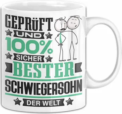 Produktbild von Schwiegersohn Geschenk Lustiger Spruch für Schwiegersohn Geschenkidee Bester Schwiegersohn Der Welt (Weiß)