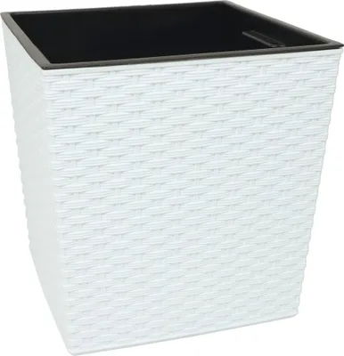 Produktbild von Quadratkübel Juka 40x40 Rattan weiss
