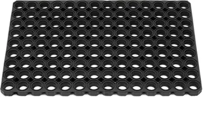 Produktbild von Fußmatte Gummi, ca. 40 x 60 x 2 cm, robust – rutschfest – witterungsbeständig bei Regen und Schnee, Schmutzfangmatte für Innen und Außen, schwarz