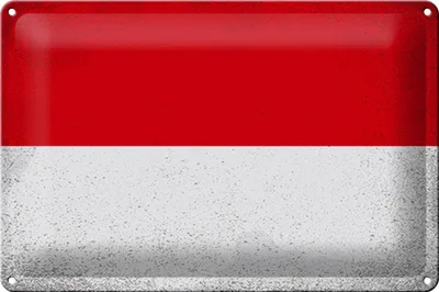 Produktbild von Blechschild Flagge Monaco 30x20cm Flag of Monaco Vintage