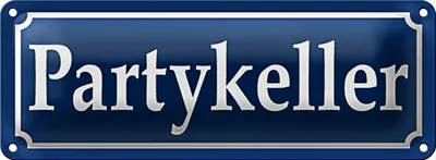 Produktbild von Blechschild Partykeller 27x10cm Feier Türschild Bier Dekoration