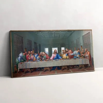 Produktbild von Das letzte Abendmahl von Leonardo da Vinci – Leinwandbild Wandbild – 120x60 cm – Leinwandbilder – Wandbilder – Schlafzimmer – Flur