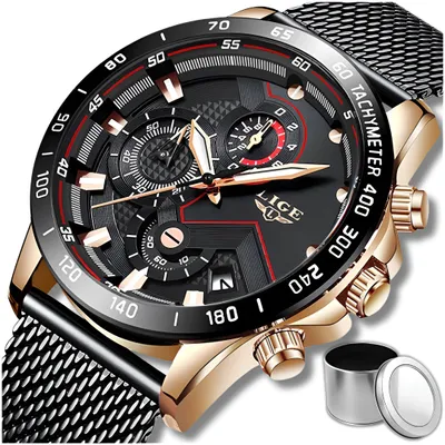 Zdjęcie produktu dla Zegarek Męski Lige Klasyczny Elegancki Chronograf Datownik 4 Kolory+Pudełko