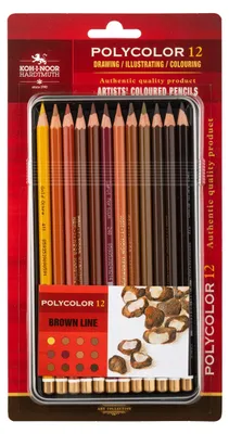 Image de Koh-i-noor crayons de couleur POLYCOLOR 12 pcs série marron