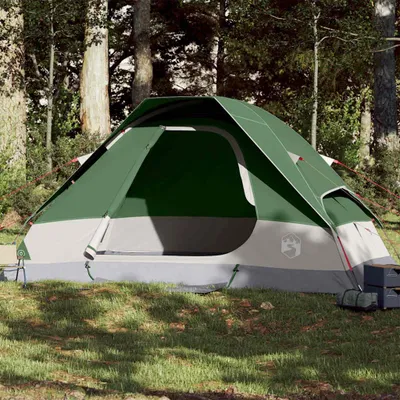 Image de vidaXL Tente familiale dôme 6 personnes Vert Étanche