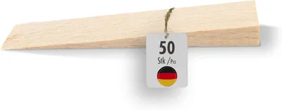 Imagen del producto de Cuñas de madera, haya, 10 unidades, 65x20x6 mm, para muebles y puertas