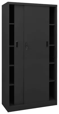 Produktbild von vidaXL Büroschrank mit Schiebetür Anthrazit 90x40x180 cm Stahl
