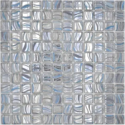 Produktbild von Mosaikfliese Poolmosaik Schwimmbadmosaik Silber Blau Gold- Türkisakzente Dusche Wand SPAIN MOS220-78254U