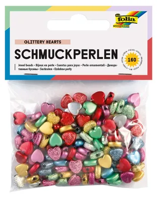Obrázek produktu pro Folia 1260, Vícebarevný, Srdcový korálek, 160 kusů