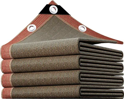 Obrázok produktu pre Tieňovacia sieť 3x3 m – tieňovacia sieť 100 g/m², 16 očiek, odolná voči UV žiareniu, do skleníka, do záhrady, na terasu a na pergolu, hnedá