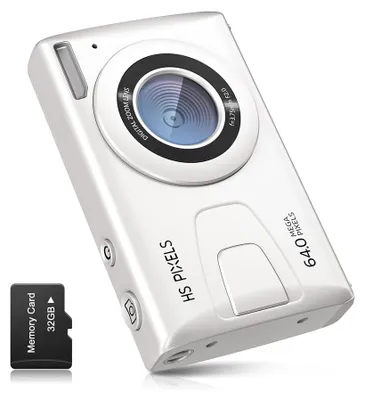Produktbild von Fine Life Pro Kompaktkamera 64 MP Foto, 18x Zoom, 4K Ultra HD Video, Digitalkamera für Teenager Erwachsene Anfänger, weiß