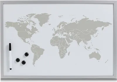 Produktbild von Zeller Magnet-/Schreibtafel "World", alugrau, 60 x 40 cm, 11573