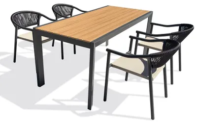 Image de Ensemble repas de jardin 4 à 6 places en alu