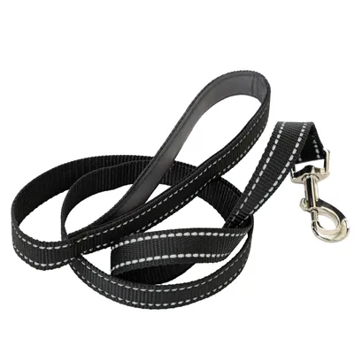 Immagine prodotto di Guinzaglio per cani 120 cm – nastro resistente, riflettente, con maniglia morbida, moschettone in metallo