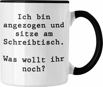 Produktbild von Trendation - Lustige Tasse für Kollegen Kollegin Spruch Witzig Arbeit Tasse Bürotasse Kaffeebecher Becher für Büro Lustig Spruch (Schwarz)