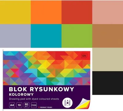 Immagine prodotto di Blocco da disegno con fogli colorati A4 10 fogli 80G