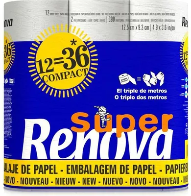 Obrázok produktu pre Toaletný papier Renova Super Compact, 12 rolí