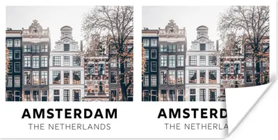Produktbild von MuchoWow® Poster Amsterdam - Niederlande - Huizen 40x20 cm - Poster für die Wand - Poster Schlafzimmer
