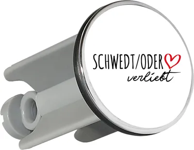 Produktbild von Huuraa Waschbeckenstöpsel Schwedt Oder verliebt 4cm höhenverstellbar Abflussstopfen Geschenkidee