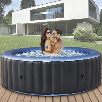 Produktbild von MSpa Whirlpool Comfort Bergen | 6 Personen Pool - In- & Outdoor Spa - 138 Massagedüsen - Fernbedienung - Aufblasfunktion per Tastendruck - 204x204 cm