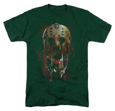 Produktbild von Freddy Vs Jason - T-Shirt für Herren/Damen Uni TV38693 (3XL) (Dunkelgrün)