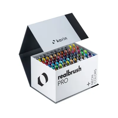 Produktbild von Karin Brushpen Realbrush PRO Mega Box PLUS 72 Farben und 3 Blender Set