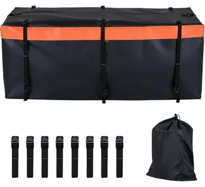 Immagine prodotto di Borsa posteriore per auto con cinghie rinforzate MF21128DE, in PVC impermeabile, 455 l, nero/arancione - N