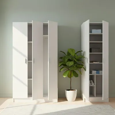 Produktbild von Tergu - Großer Mehrzweckschrank, 168x180h cm Weiß, Modulierbar