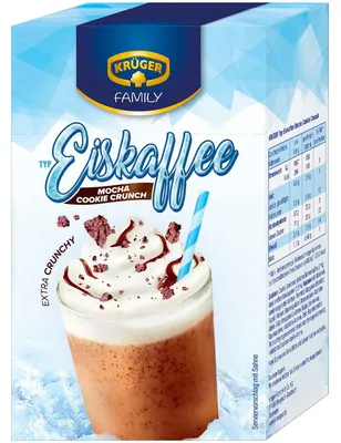 Obrázok produktu pre Krüger Iced Coffee Mocha Cookie Crunch instantný prášok 10x15g balenie 150g