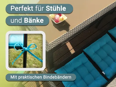 Produktbild von Sitzkissen Stuhlkissen 4er Set, ca. 40x40 cm, türkis