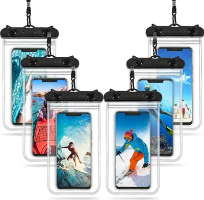 Produktbild von 6 Stück für universelle wasserdichte Telefontasche, Unterwassergehäuse, durchsichtige Handy-Trockentasche für Smartphones 6,9 Zoll