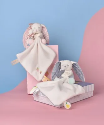 Immagine prodotto di Doudou: Set regalo con coniglietto di peluche e coperta, 10 cm, rosa