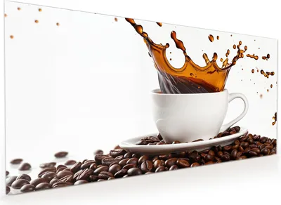Produktbild von Küchenrückwand Spritzschutz Glas mit Motiv Kaffeespritzer 40 x 40 cm