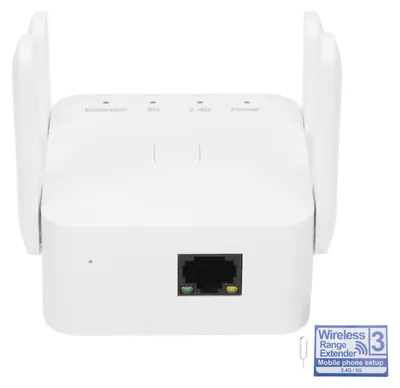 Produktbild von Wireless Range Extender WIFI Repeater 1200 Mbit/s 2,4 GHz 5 GHz Dualband mit 4 Antennen 100-240 V EU-Stecker