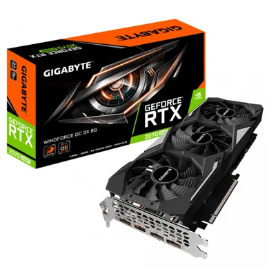 Produktbild von GIGABYTE GV-N207SWF3OC-8GD, GeForce RTX 2070 SUPER, 8 GB, GDDR6, 256 Bit, 7680 x 4320 Pixel, PCI Express x16 3.0