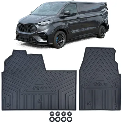 Für Ford Tourneo Transit Custom ab 2023- Premium Gummi Fußmatten SET Schwarz in der Farbe Schwarz von Carparts-Online GmbH