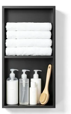 Image de Étagère de douche - Niche de douche - Acier inoxydable 304 - Deux étagères - Autoportante - Noir