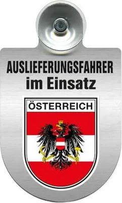 Produktbild von Einsatzschild Windschutzscheibe incl. Saugnapf - Auslieferungsfahrer im Einsatz - 309365 - incl. Regionen nach Wahl Color - Region Österreich