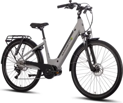 Produktbild von SAXONETTE E-Bike Premium Sport , 10 Gang, Kettenschaltung, Mittelmotor, 522 Wh Akku, Pedelec, Elektrofahrrad, Trekkingrad (Ramenhöhe 50 , Silber)