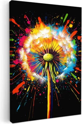Produktbild von Leinwand Bilder 40x60 cm - Graffiti - Löwenzahn, Wandbilder, Wanddeko Wohnzimmer, Bild