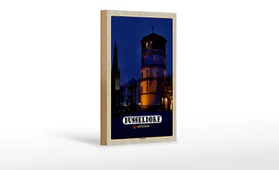 Produktbild von Holzschild Städte Düsseldorf Schlossturm Baukunst 12x18 cm Dekoration