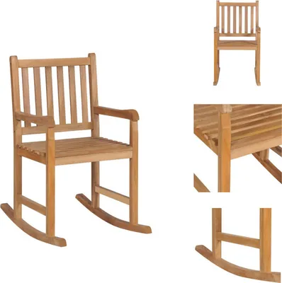 Image de vidaXL Chaise à bascule en teck massif - Chaises de jardin