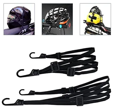 Produktbild von Famanu Elastische Spanbänder mit Haken - 2 Stück für Motorrad und Fahrrad - Schwarz, 60cm + 90cm