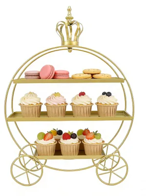 Obrázok produktu pre Trojposchodový stojan na cupcakes, železné podnosy